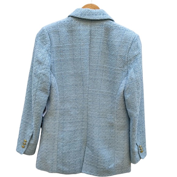 Jason Wu Pastel Blue Double Breasted Tweed Jacket Gold Buttons Size S NWT - Picture 7 of 14